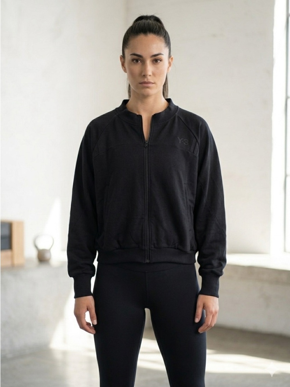 Y-3 Yohji Yamamoto x adidas Black Jersey Batwing Zip Sweater Jacket - XS